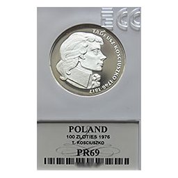 100 zł Tadeusz Kościuszko 1976 - GRADING PR69