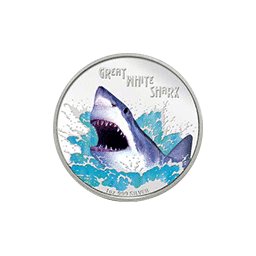 Tuvalu - 2007, 1 dolar - Great White Shark - Rekin