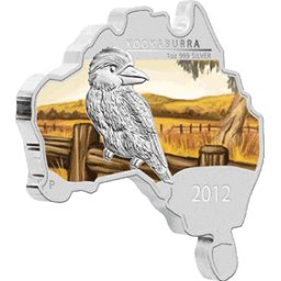 Australia - 2012, 1 dolar - Map Shape - Kookaburra