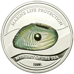 Palau - 2012, 5 dolarów - Perła Zielona - słodkowodna