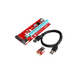 Przedłużacz riser usb PCI-E PCI Express 1X - 16X 60cm 007s z zasilaniem SATA