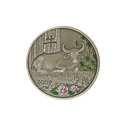 Niue - 2008, 1 Dolar - Chiński Rok Bawołu 2009 - Oksydowana