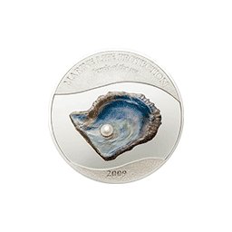 Palau - 2009, 5 dolarów - Perła różowa/granatowa - Klejnot morza