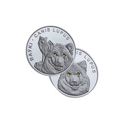 Białoruś - 2007, 2x 20 rubli - Wilk i Wilki - z kryształami Swarovskiego