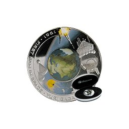 Cook Islands - 2009, 1 dolar - Pierwszy człowiek w kosmosie - Jurij Gagarin - 1961