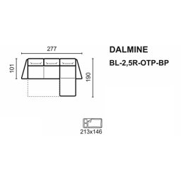 DALMINE Narożnik BL-2,5R-OTP-BP (prawy) // BL-OTP-2,5R-BP (lewy) z funkcją spania i pojemnikiem
