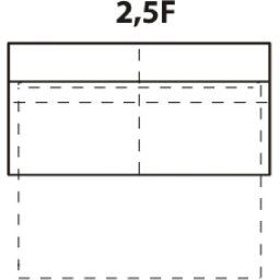 SPOT EL. 2,5 F (zagł. man) Element 2,5 F z funkcją spania bez boków, z zagłówkiem regulowanym manualnie