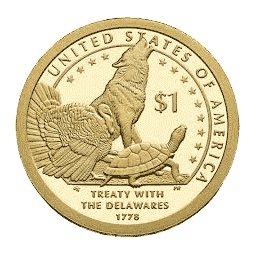 1 dolar 2013 - Native American - Treaty with the Delawares of 1778 (P)