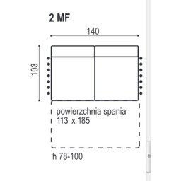 NAPO SOFA 2 - OS. MODUŁOWA BEZ BOKÓW Z FUNKCJĄ SPANIA - 2MF