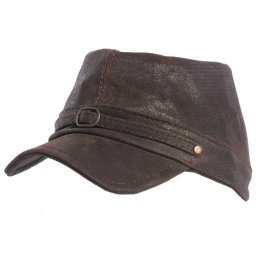 Czapka Konfederatka skórzana brąz krek skóra bydlęca Witleather, wyprzedaż