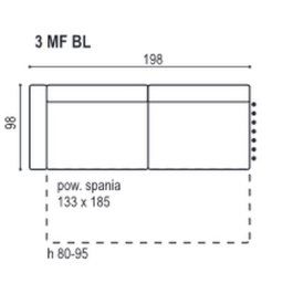 COCO SOFA 3MFBL - Z LEWYM BOKIEM I FUNKCJĄ SPANIA