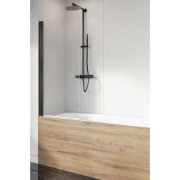 Radaway Nes 8 Black Pnj parawan nawannowy 60cm lewy czarny mat/szkło przejrzyste 10061060-54-01L