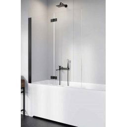 Radaway Nes 8 Black Pnd I parawan nawannowy 100cm lewy czarny mat/szkło przejrzyste 10060100-54-01L