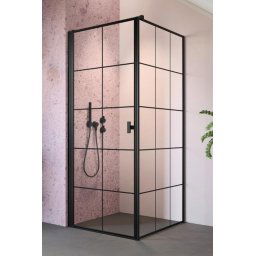 Radaway Nes 8 Black Kdj I Factory kabina 100x80cm lewa czarny mat/szkło przejrzyste 10072100-54-55L/10089080-54-55