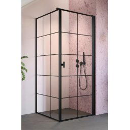 Radaway Nes 8 Black Kdj I Factory kabina 100x80cm prawa czarny mat/szkło przejrzyste 10072100-54-55R/10089080-54-55