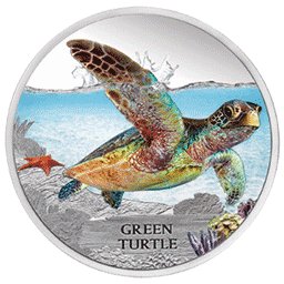 Tuvalu - 2013, 1 dolar - Wymierające gatunki - Żółw zielony