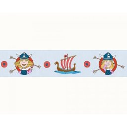 Pasek dekoracyjny Piraci Wikingowie BORDER 94195-2 KIDS BEST FRIENDS niebieski