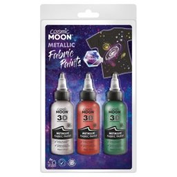 Zestaw farb do tkanin 3x30ml Metaliczne red