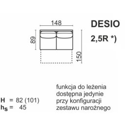 DESIO El.2,5-os. 2,5R rozkładany