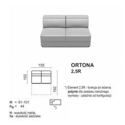 ORTONA El. 2,5-os. 2,5R rozkładany