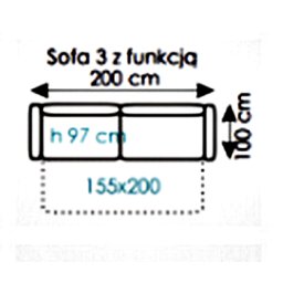 CARO SOFA 3 OSOBOWA Z FUNKCJĄ SPANIA