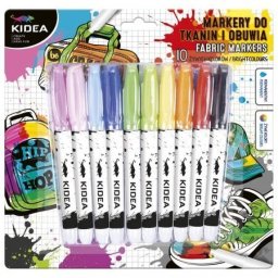 Markery do tkanin, ubrań, koszulek, butów 10szt