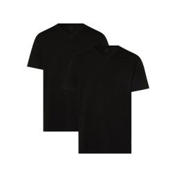 Ragman T-shirty pakowane po 2 szt. Mężczyźni Bawełna czarny jednolity, M