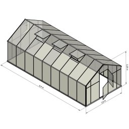 Szklarnia Sanus XL-18 wymiar 2,9x6,4m H=2,25m 18,6m2 poliwęglan 6mm