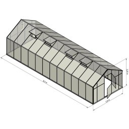 Szklarnia Sanus XL-24 wymiar 2,9x8,5m H=2,25m 24,6m2 poliwęglan 6mm