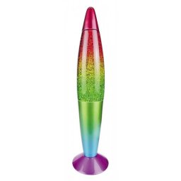Lampka Lawa - Lampa Lava 35cm brokatowa Tęczowa