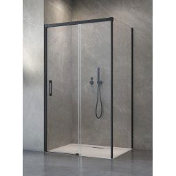 Radaway Idea Black Kds kabina prysznicowa 130x100 lewa czarny mat/szkło przejrzyste 10115130-54-01L/10117100-01-01