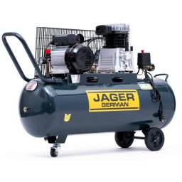 KOMPRESOR TŁOKOWY JAGER GERMAN SPRĘŻARKA POWIETRZA TŁOKOWA OLEJOWA 100L 8BAR 350l/Min 2.2 kW 230V Mocna Rzecz