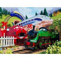 Tapeta 3D Pociągi Stacyjkowo
