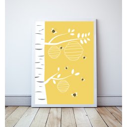 Plakat Bee Happy 1 - A4 210x297mm