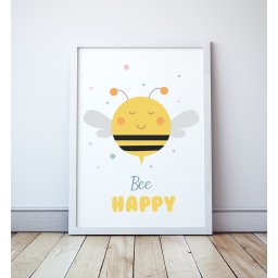 Plakat Bee Happy 2 - A4 210x297mm