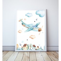 Plakat Blue Sky, SAMOLOT - A4 210x297mm