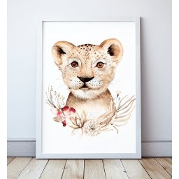 Plakat Safari, Lew - A4 210x297mm
