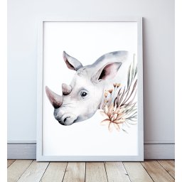 Plakat Safari, Nosorożec - A4 210x297mm