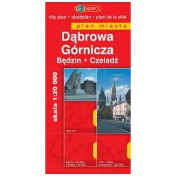 Dąbrowa Górnicza, Będzin, Czeladź plan miasta 1:20 000