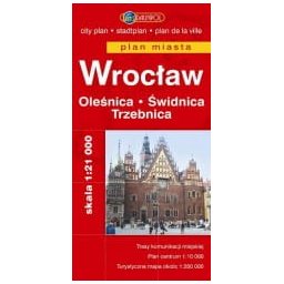 Wrocław, Oleśnica, Trzebnica plan miasta 1:21 000 Daunpol