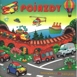 POJAZDY kolorowanka z 24 naklejkami Liwona