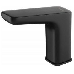 Deante Hiacynt Nero bateria umywalkowa bezdotykowa bez regulacji temperatury z zasilaczem 230/6V czarny mat BQH N28V