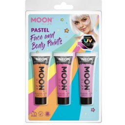 Zestaw farb do twarzy i ciała 3szt pastel UV new