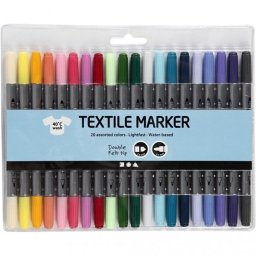 Dwustronne markery do tkanin x20 pastelowe