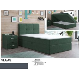 VEGAS Łóżko Kontynentalne 140x200 z pojemnikiem na pościel