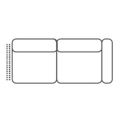 MAYON Sofa 2,5 R z prawym bokiem