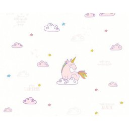 Tapeta UNICORN biała 36158-1 Jednorożce