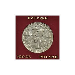 100 zł 1966 Mieszko i Dąbrówka Ag - półpostacie - próba /2