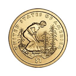 1 dolar 2009 - Native American - Woman planting seeds in a field of corn (P)