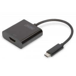 Digitus Adapter graficzny HDMI 4K 30Hz UHD na USB 3.1 Typ C, z audio, czarny, dł. 15cm